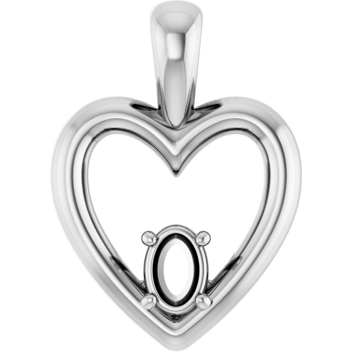 Solitaire Heart Pendant