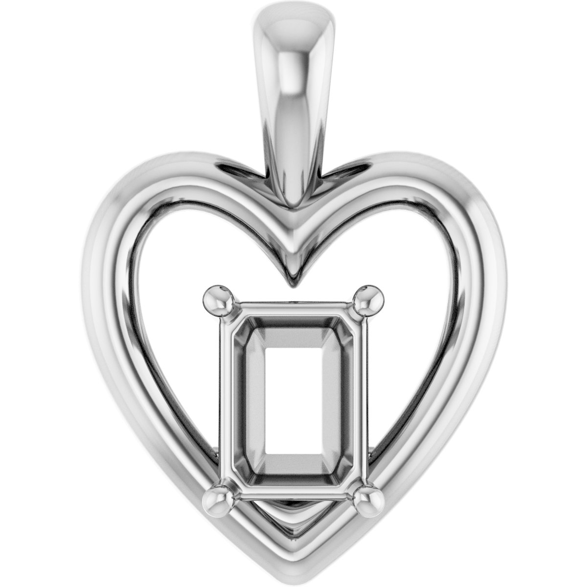 Solitaire Heart Pendant