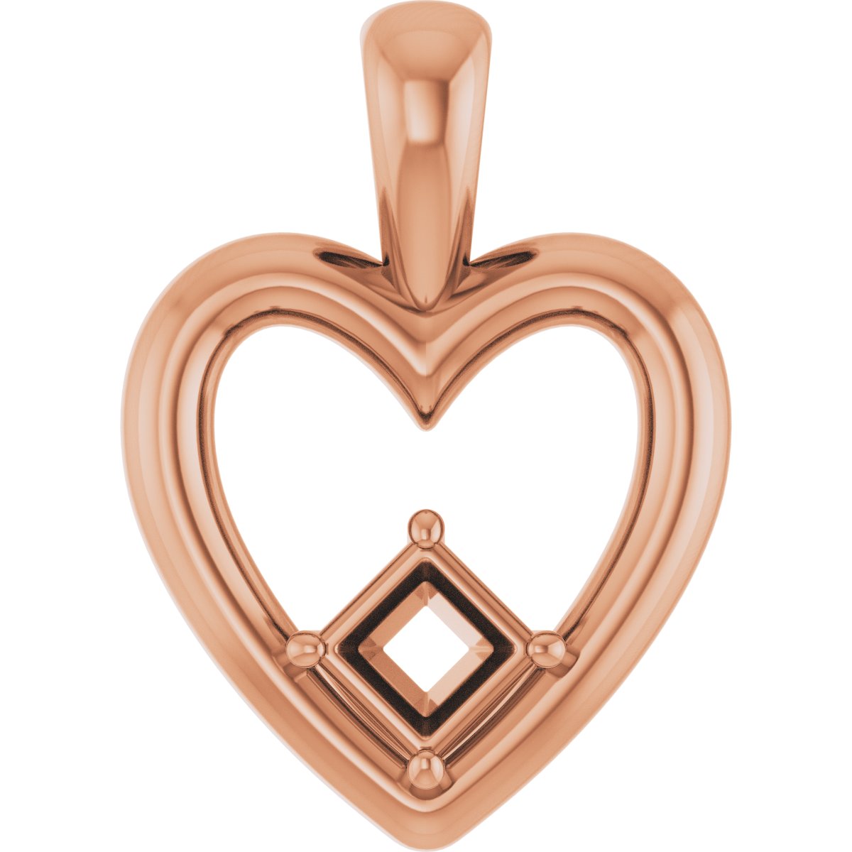 Solitaire Heart Pendant