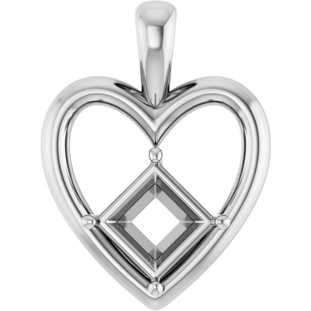 Solitaire Heart Pendant