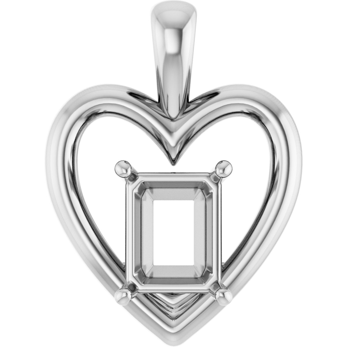 Solitaire Heart Pendant