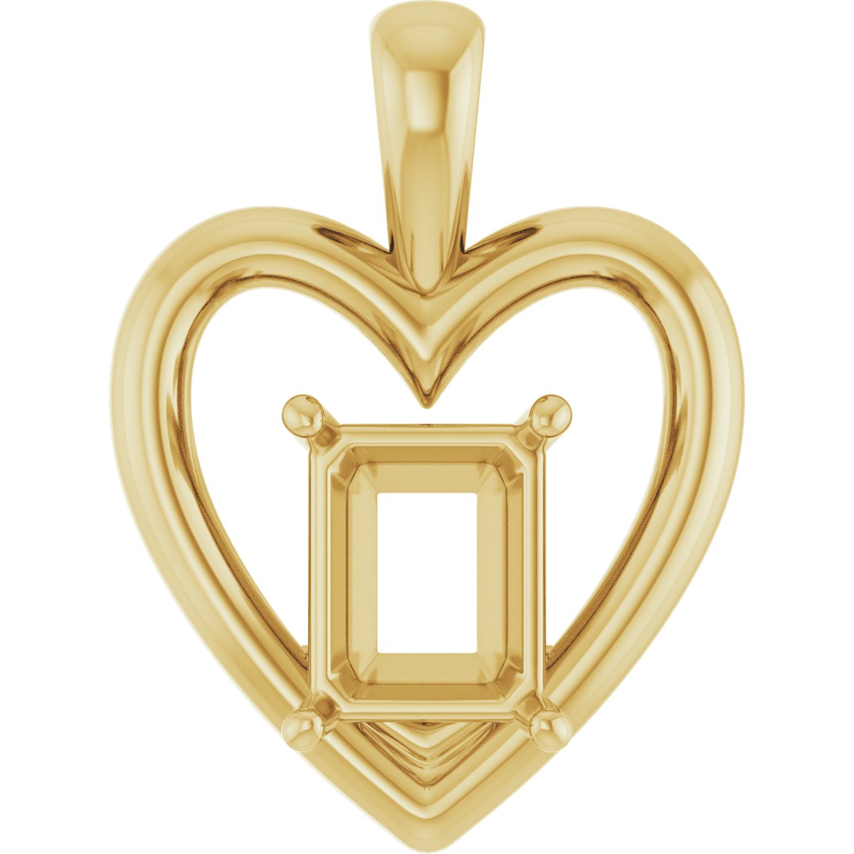 Solitaire Heart Pendant