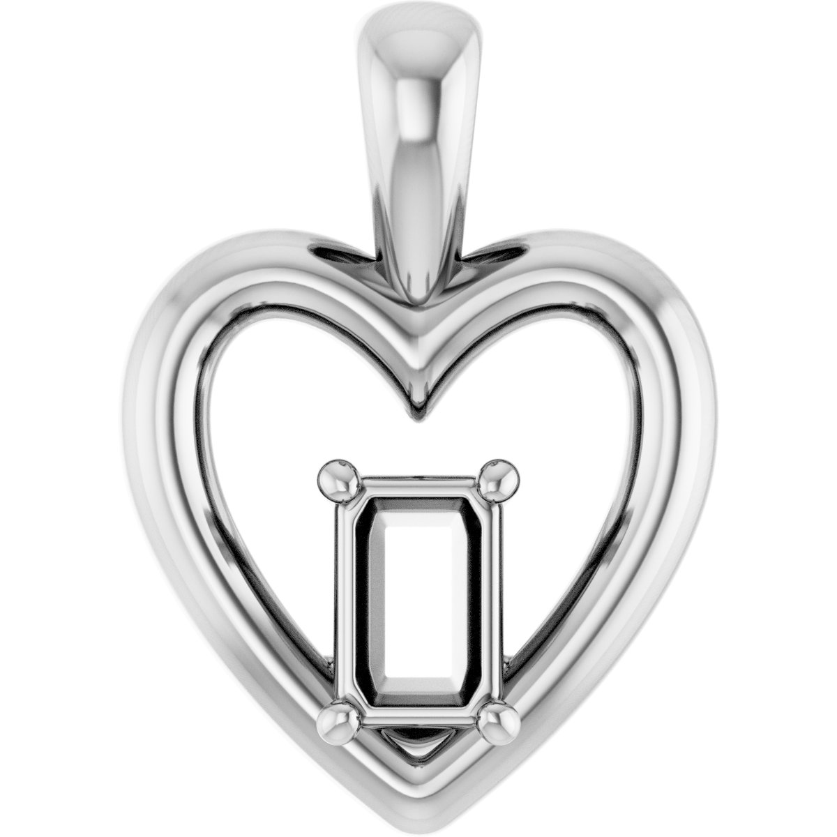 Solitaire Heart Pendant