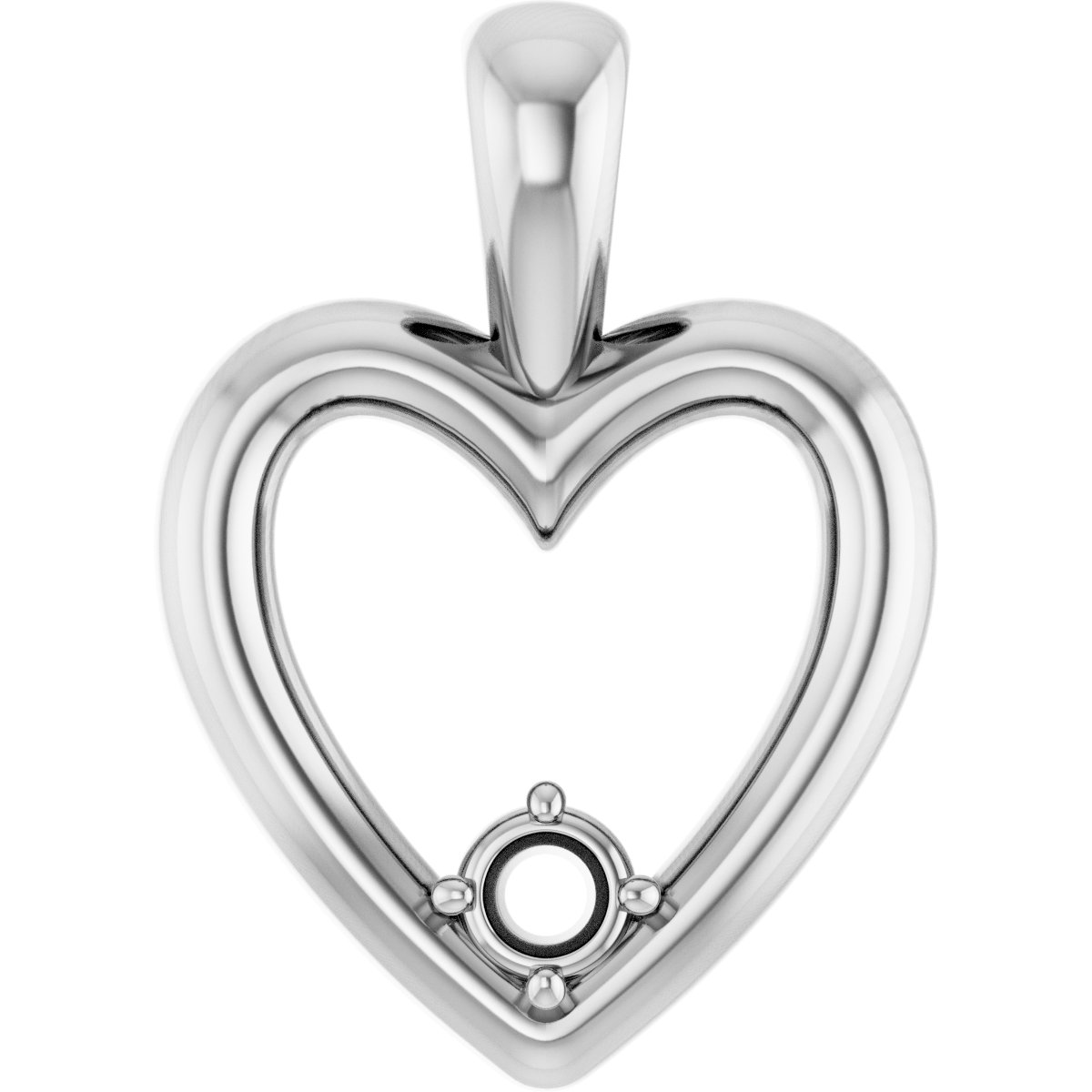 Solitaire Heart Pendant