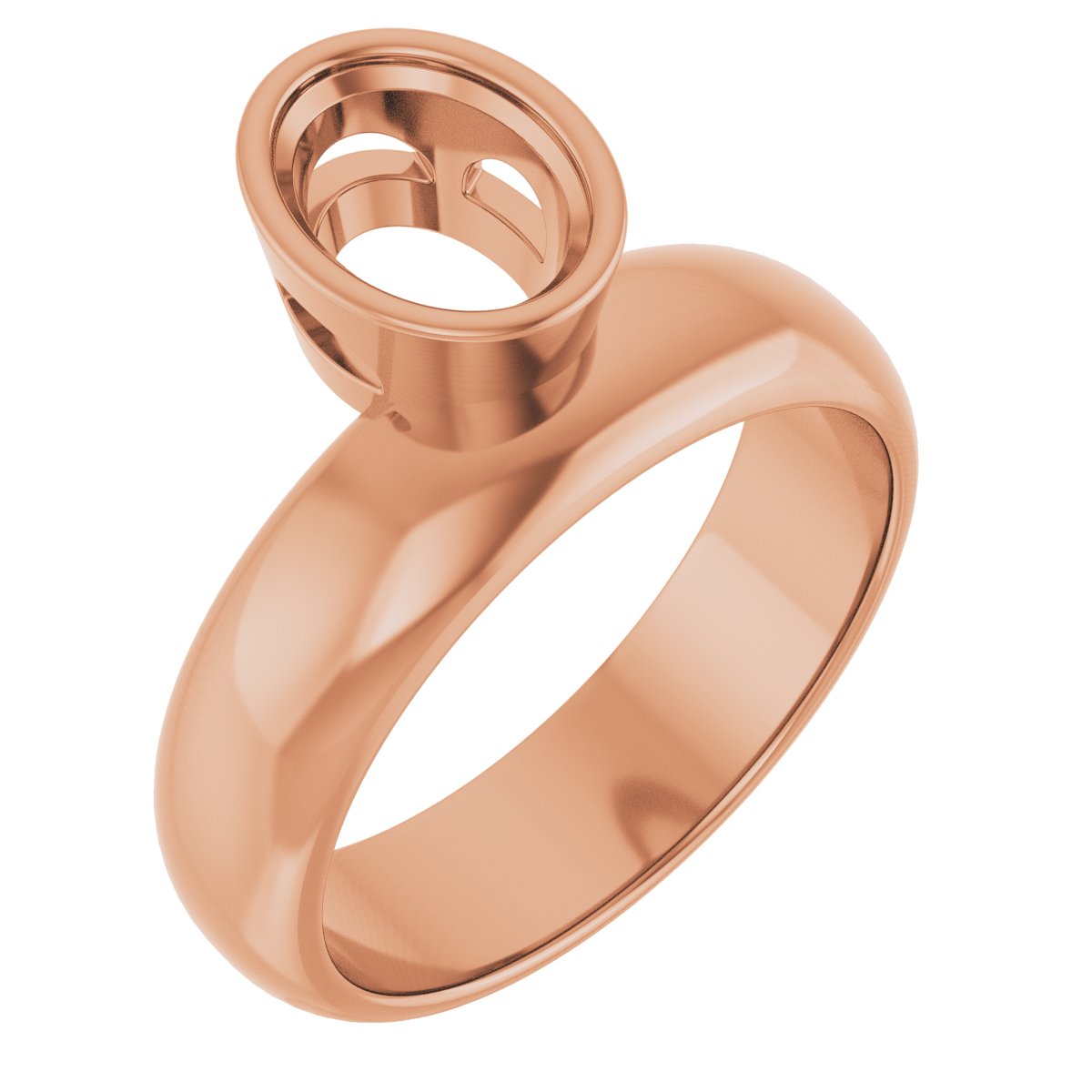 Bezel-Set Solitaire Asymmetric Engagement Ring