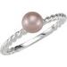 Sterling Silver Imitation Pink Pearl Rope Ring 