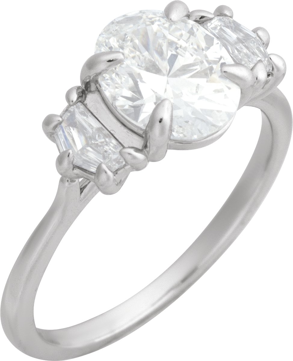 Claw-Prong Three-Stone Engagement Ring or Band