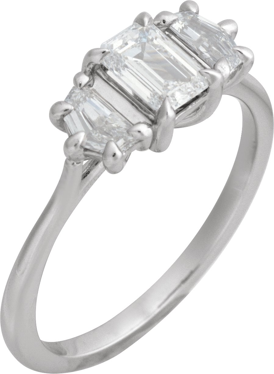 Claw-Prong Three-Stone Engagement Ring or Band