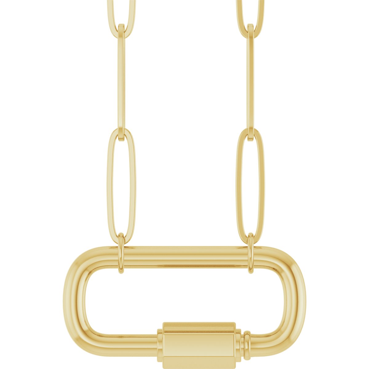 Carabiner Charm Necklace – 14K Yellow Gold