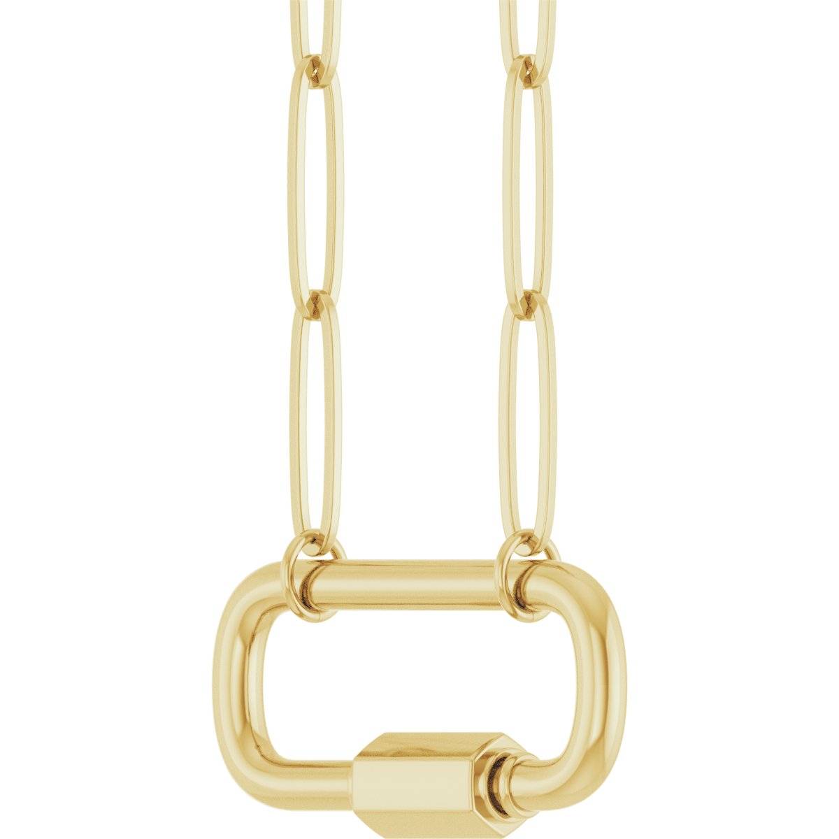 Alternative view of Carabiner Charm Necklace – 14K Yellow Gold