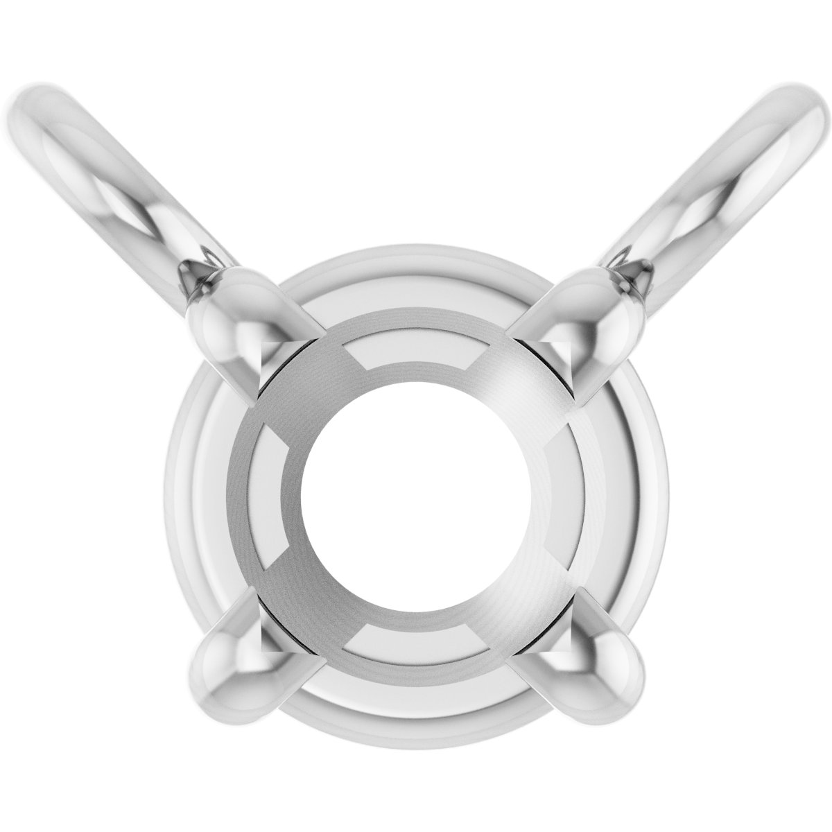 Round 4-Prong Pre-Notched Low Necklace Center