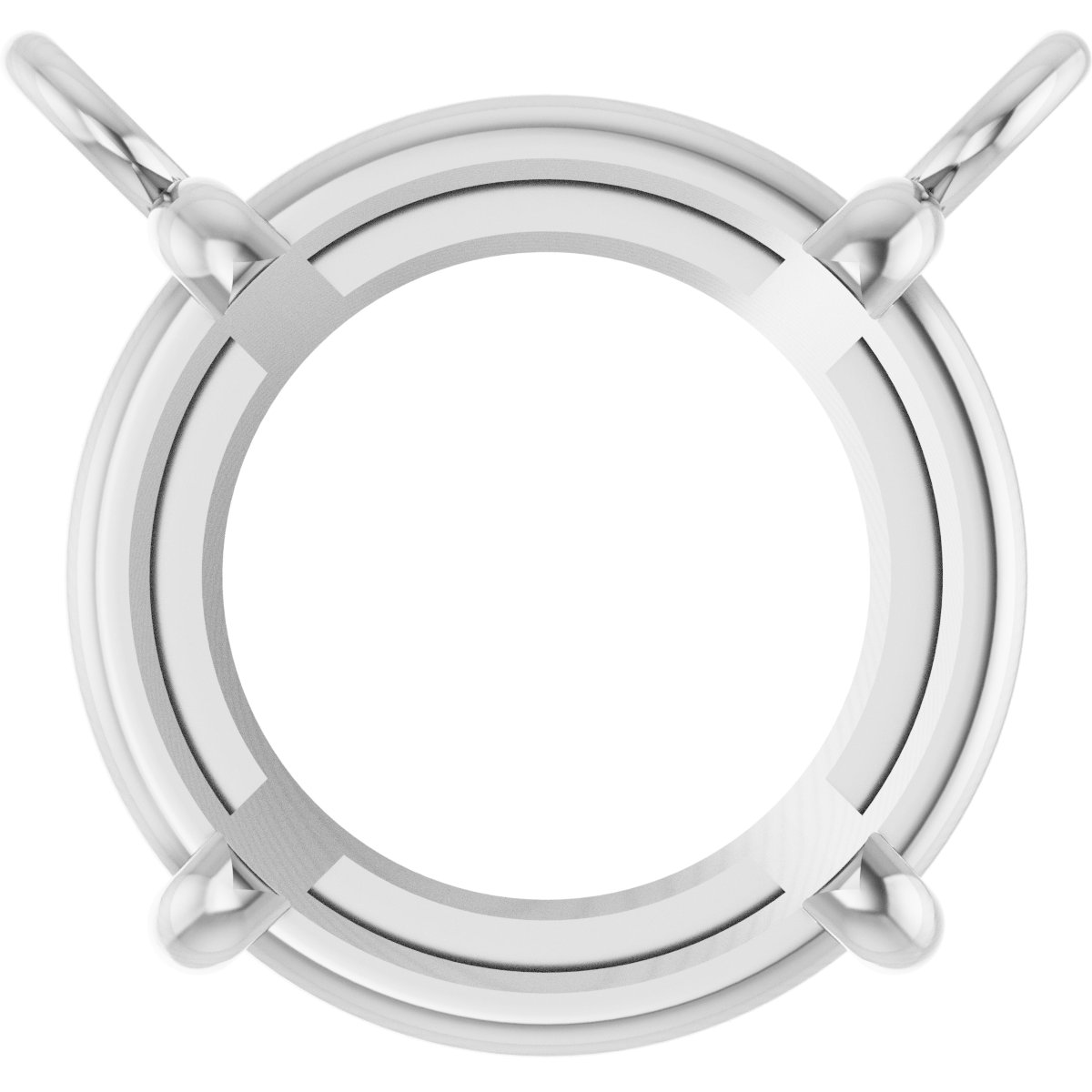 Round 4-Prong Pre-Notched Low Necklace Center