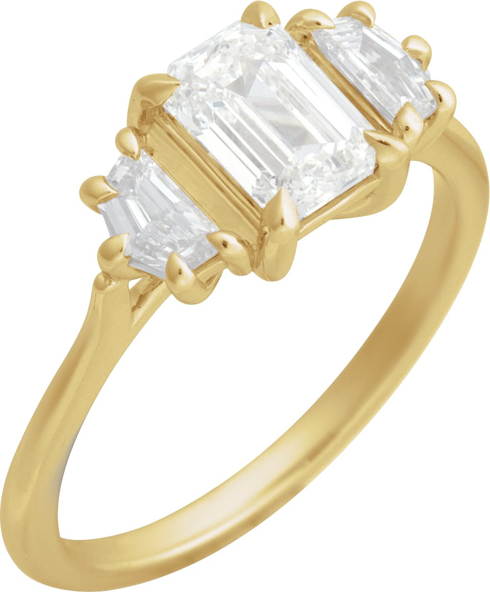 Claw-Prong Three-Stone Engagement Ring or Band