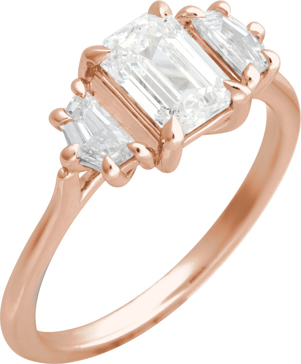 Claw-Prong Three-Stone Engagement Ring or Band