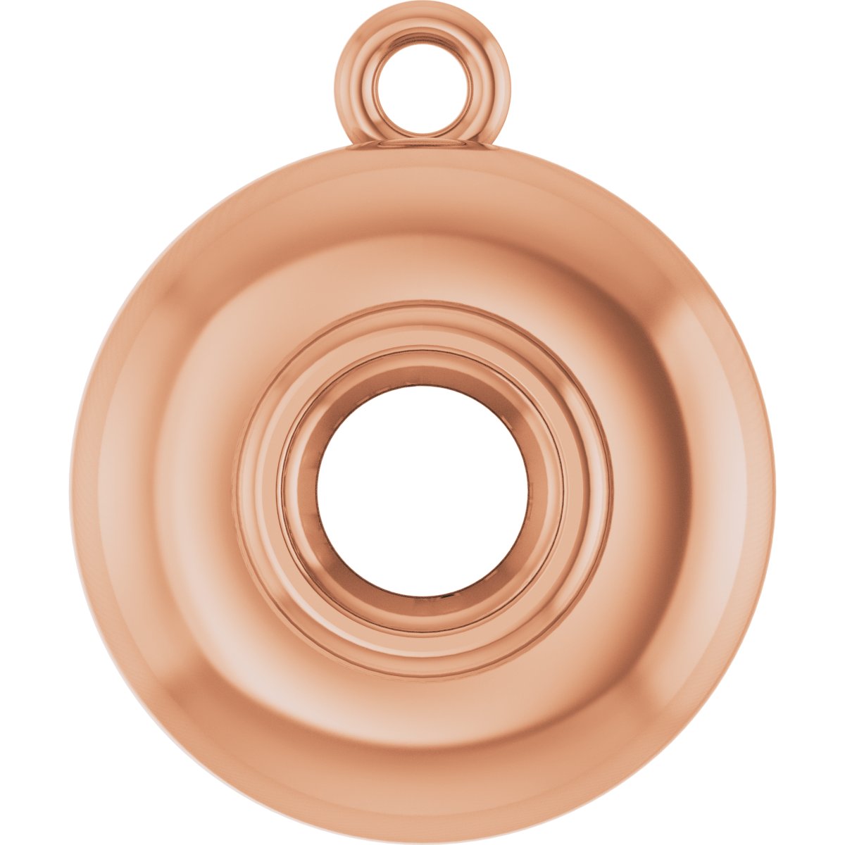 Bezel-Set Solitaire Puffed Dangle