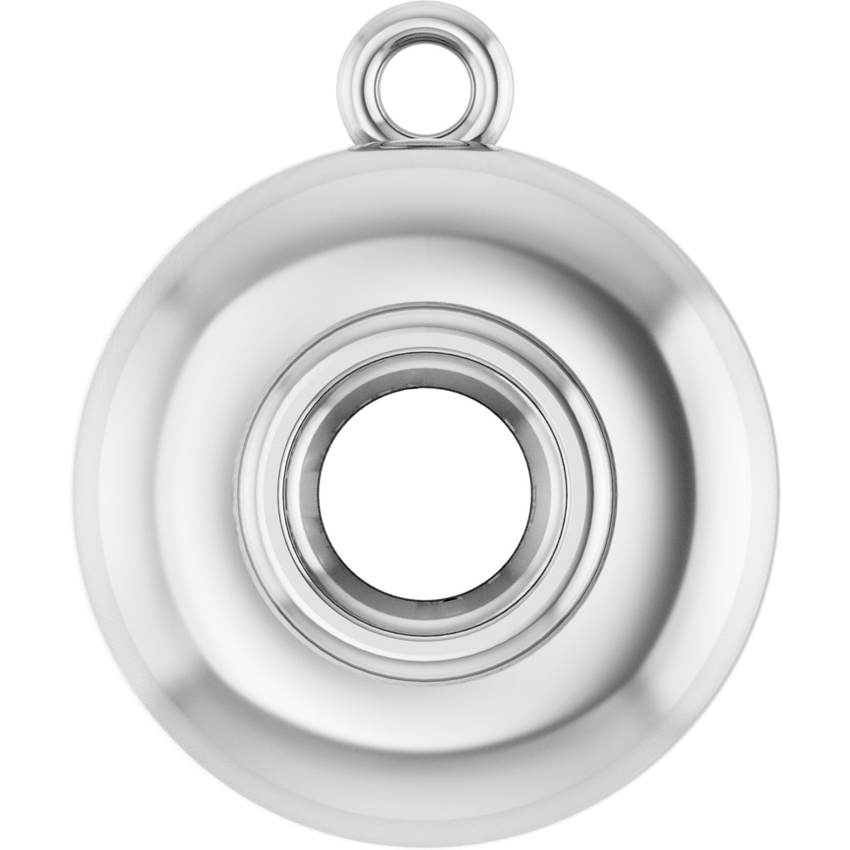 Bezel-Set Solitaire Puffed Dangle