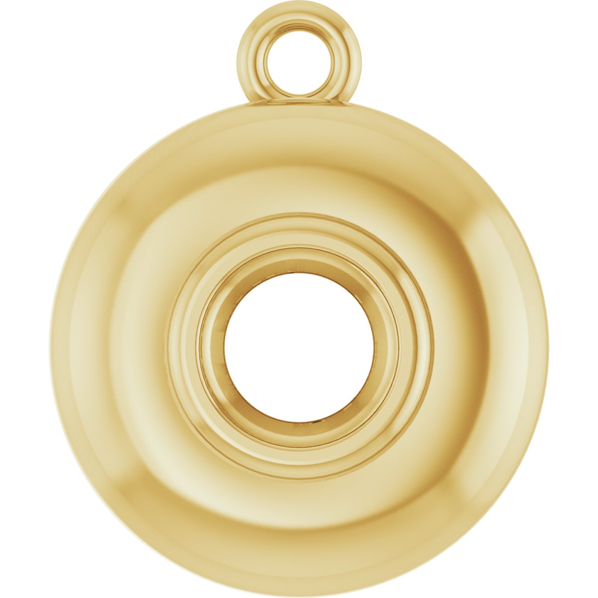 Bezel-Set Solitaire Puffed Dangle