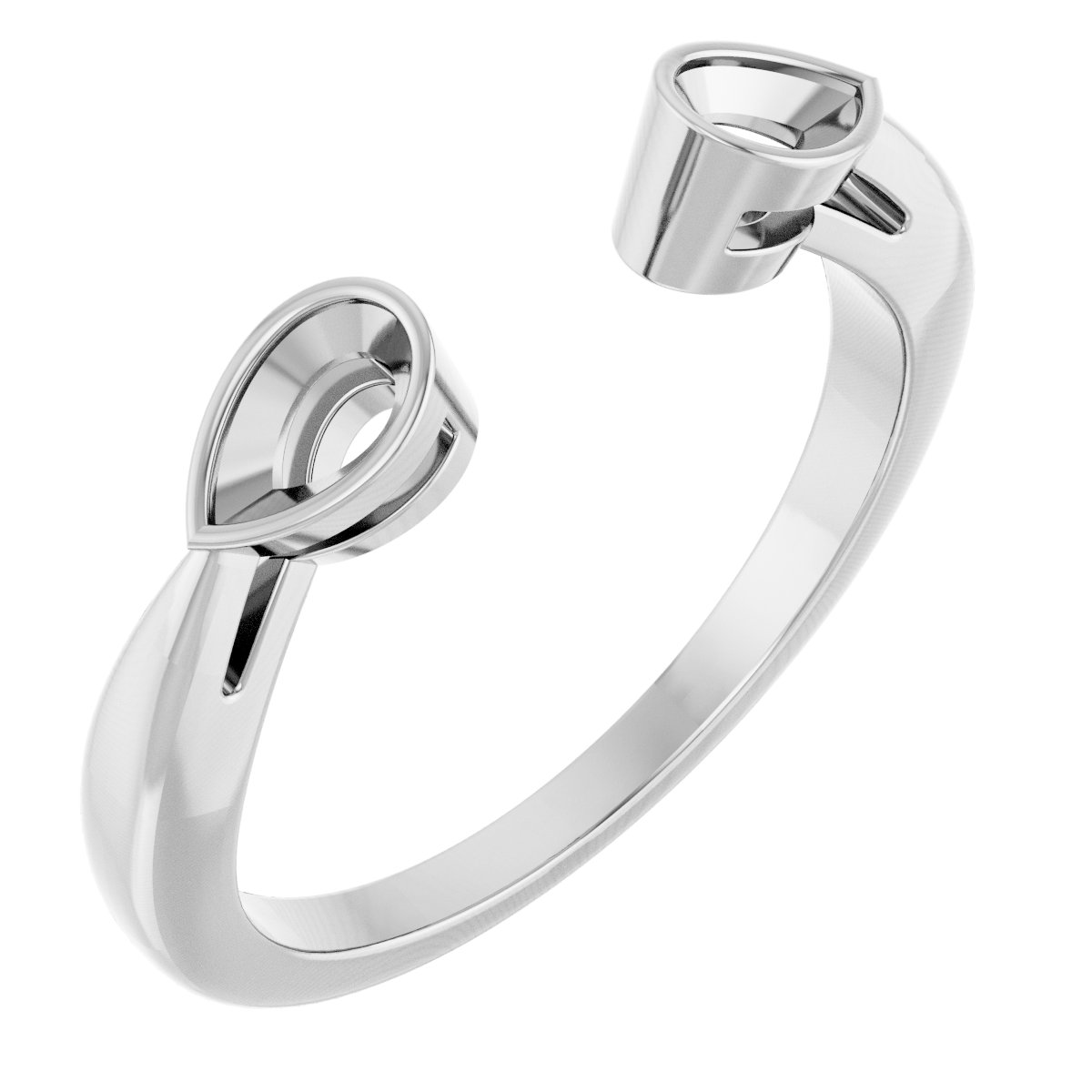 Pear Side-Stone Open Shank