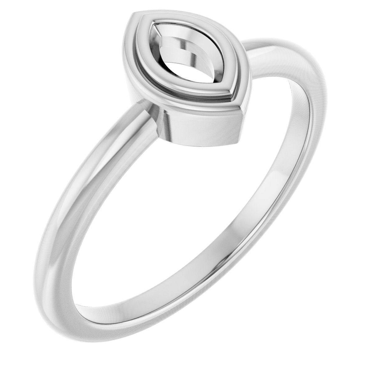 14K White 5x3 mm Marquise Ring Mounting
