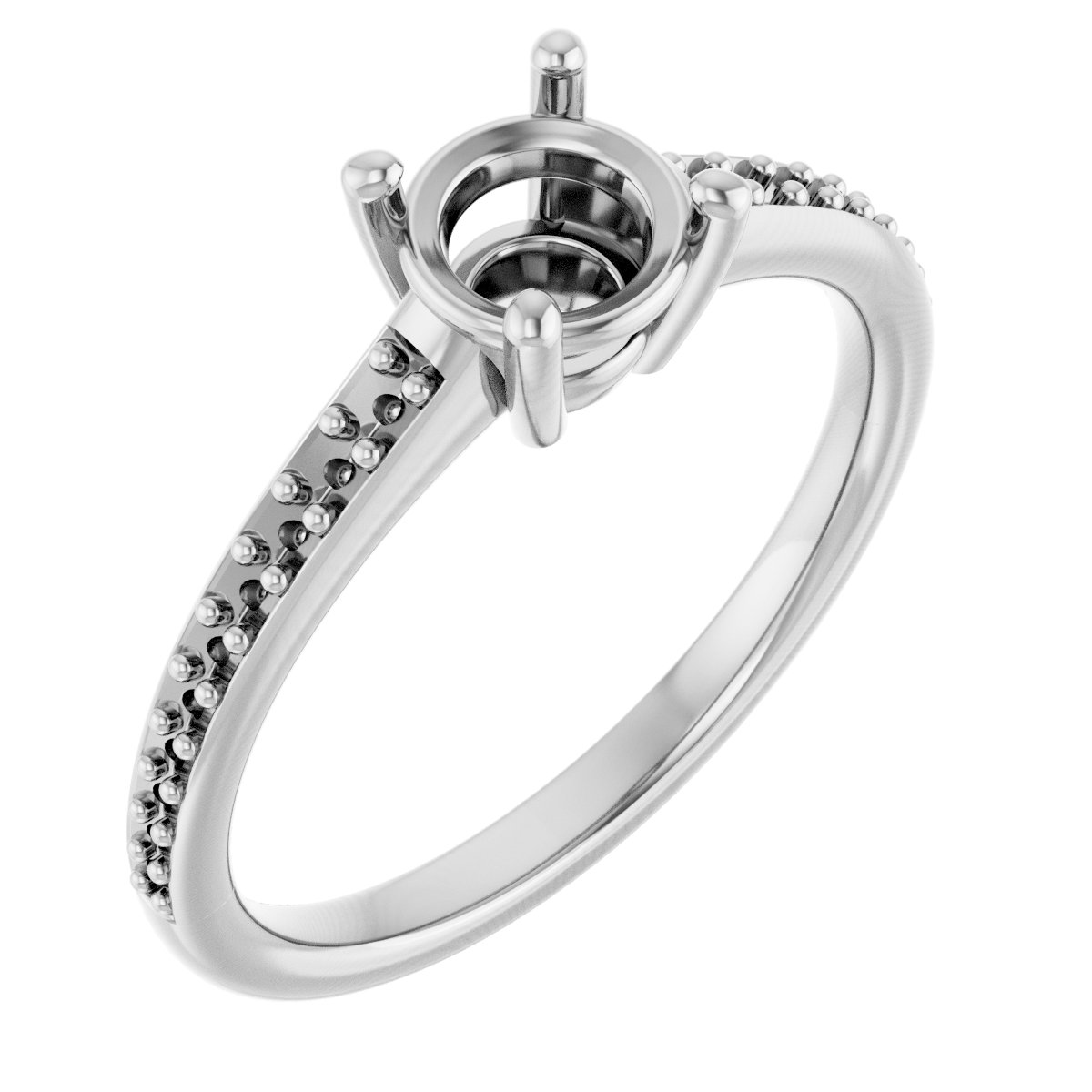 V-End Prong Engagement Ring