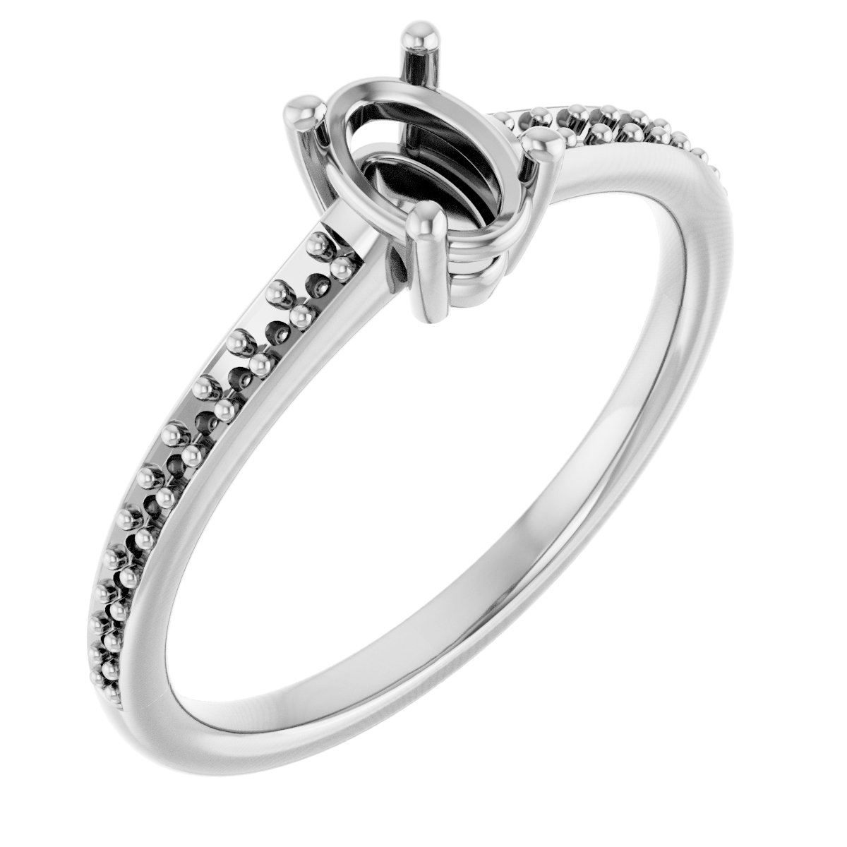 V-End Prong Engagement Ring