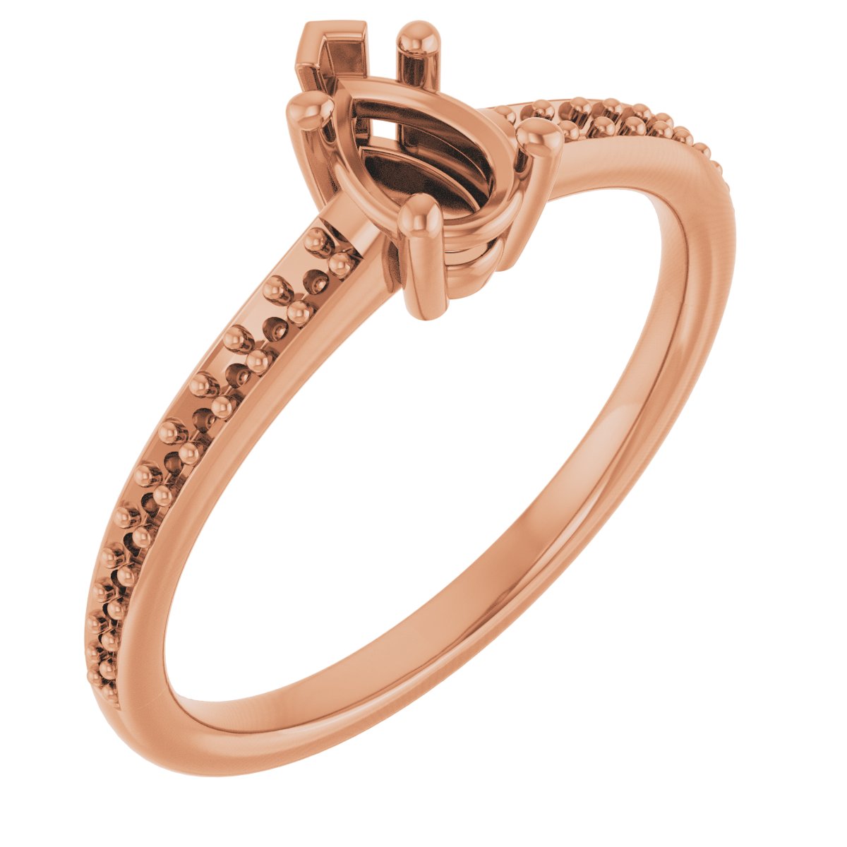 V-End Prong Engagement Ring