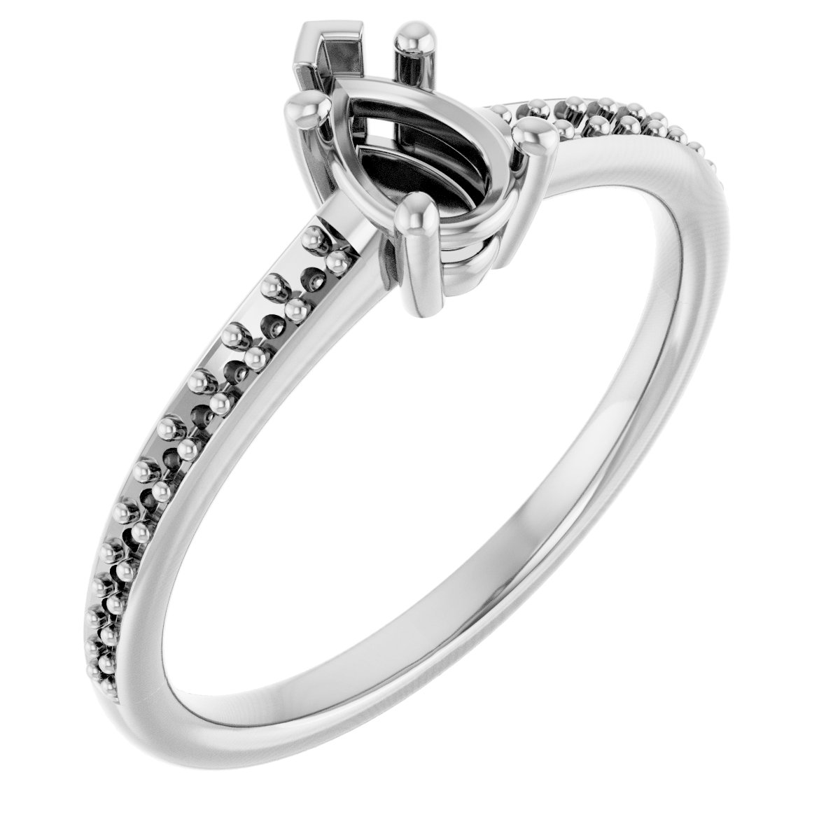 V-End Prong Engagement Ring