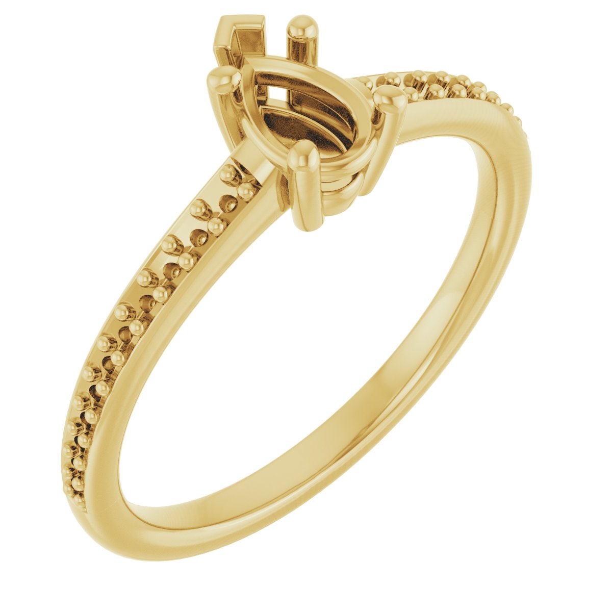 V-End Prong Engagement Ring