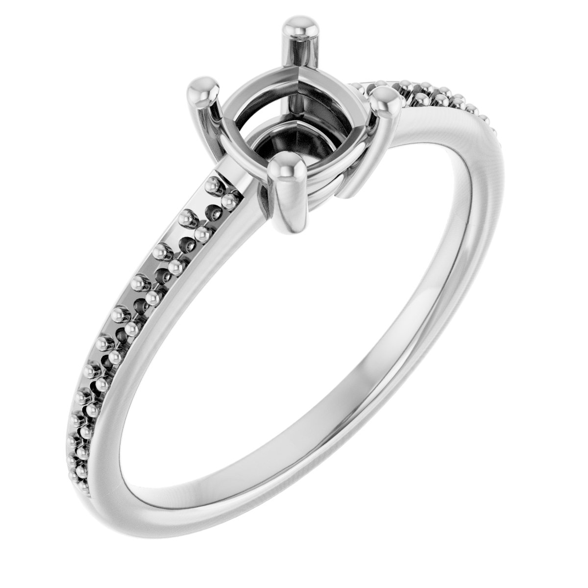 V-End Prong Engagement Ring
