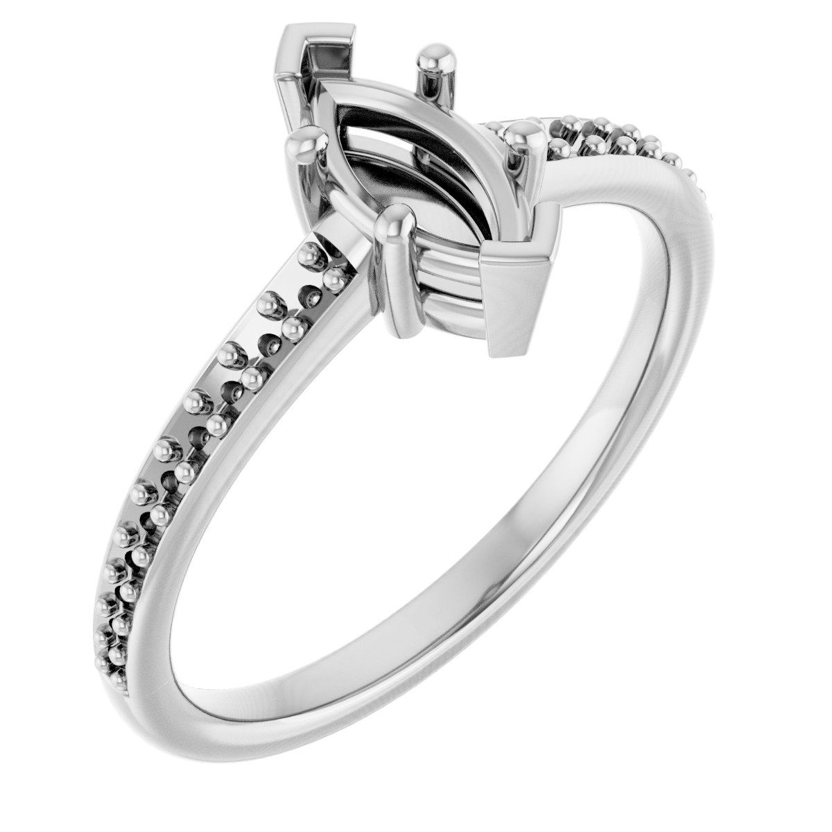 V-End Prong Engagement Ring