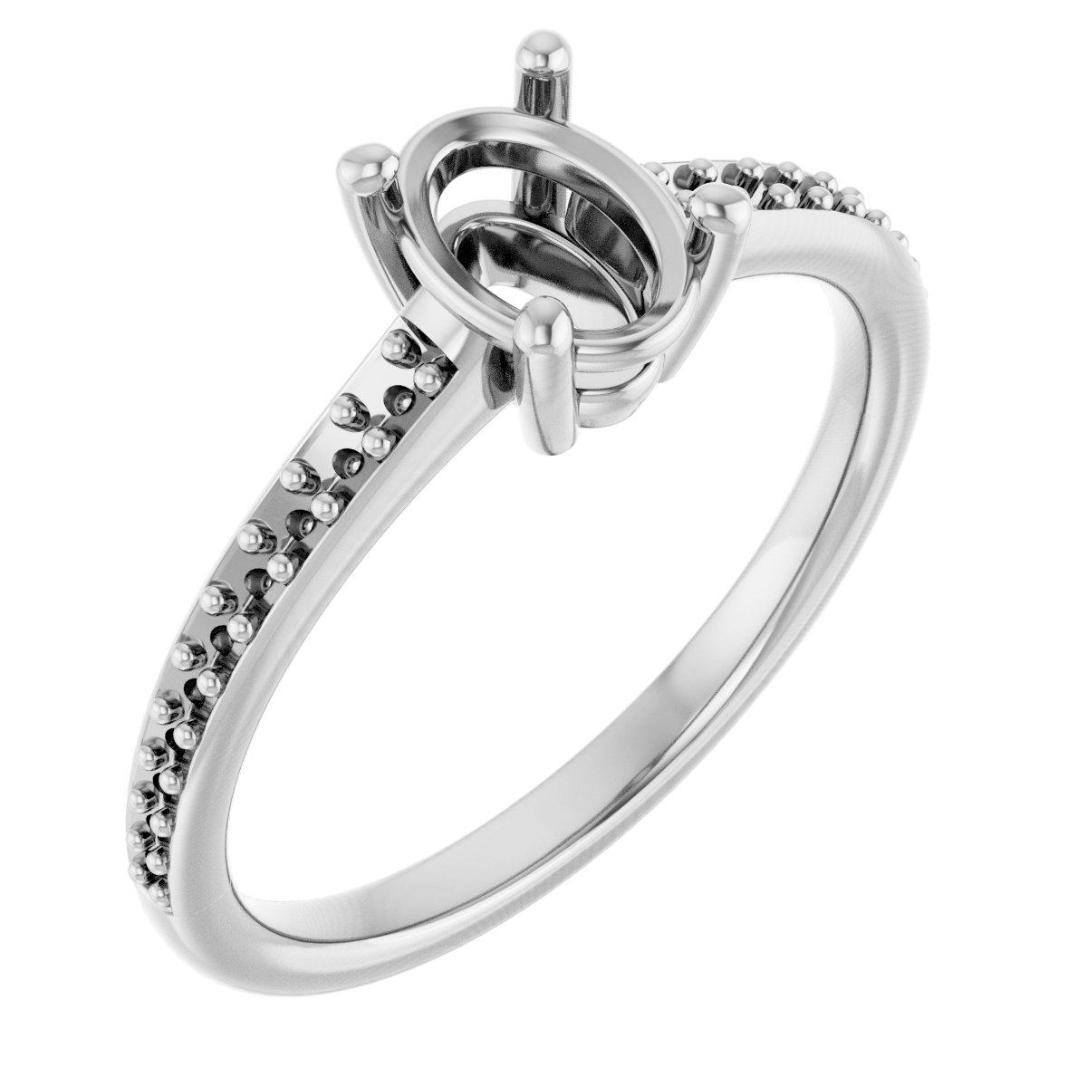 V-End Prong Engagement Ring