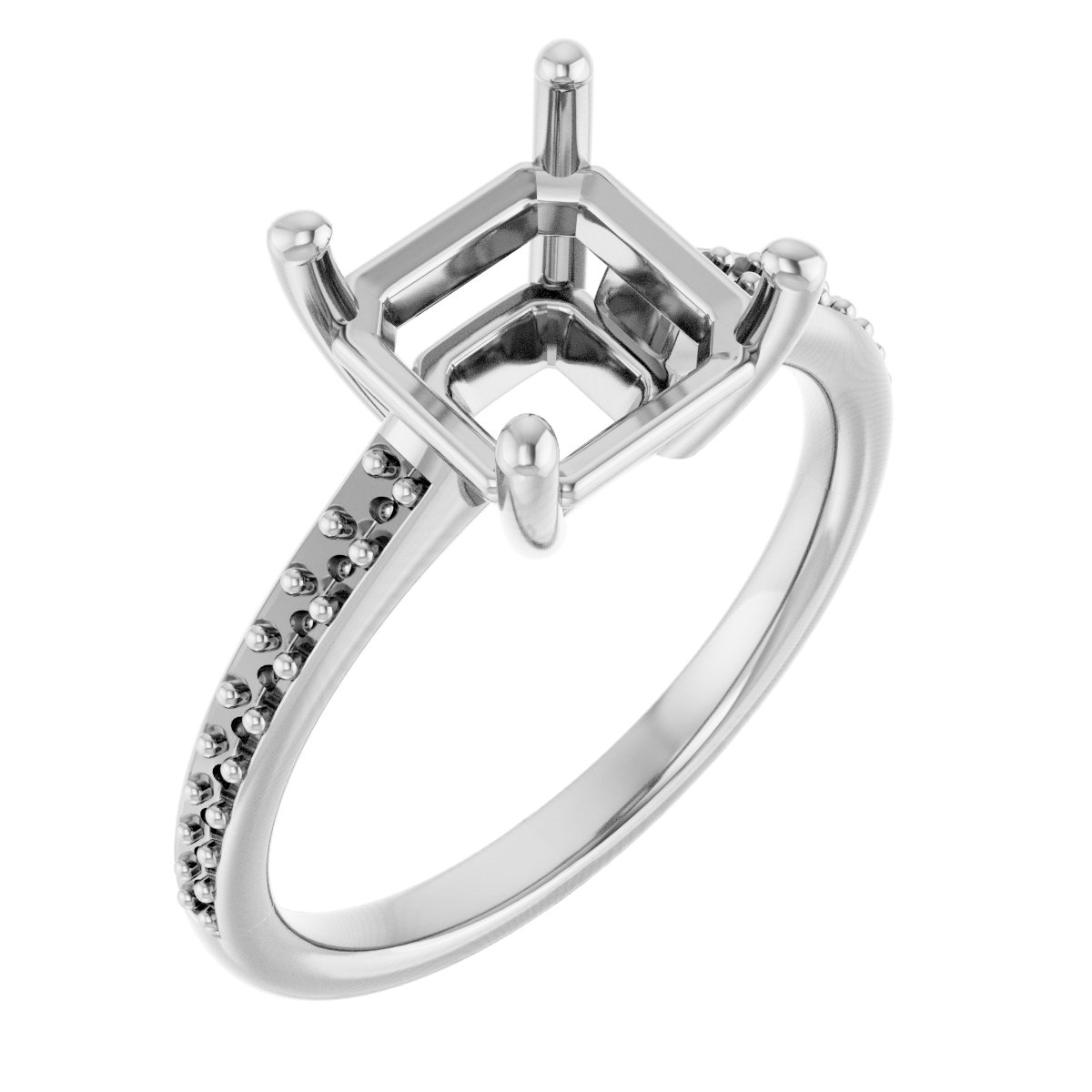V-End Prong Engagement Ring