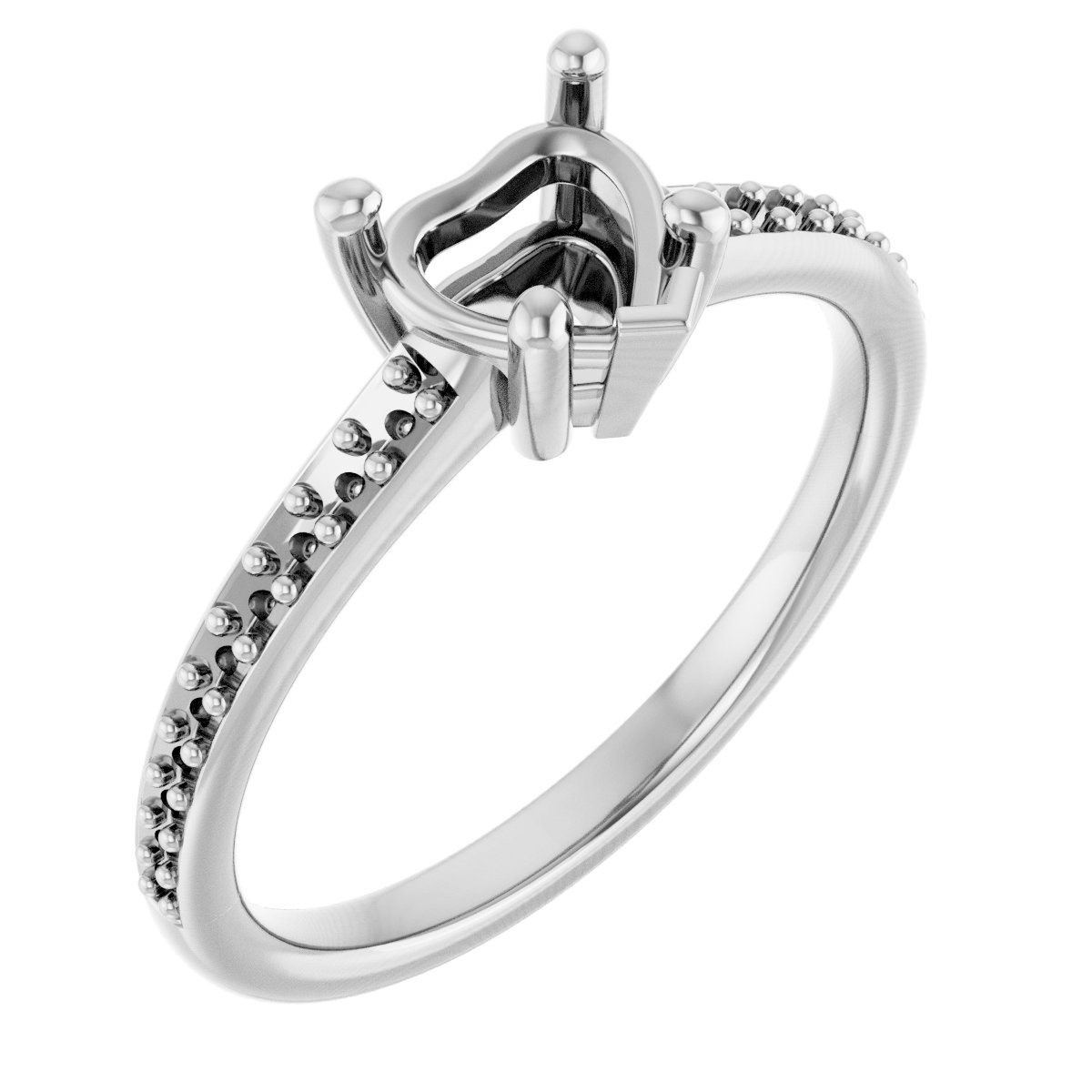 V-End Prong Engagement Ring