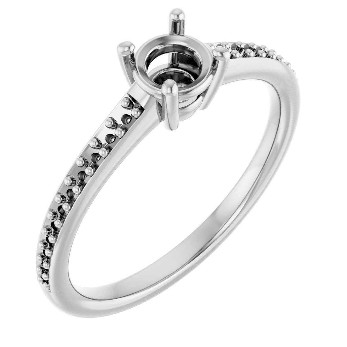 V-End Prong Engagement Ring
