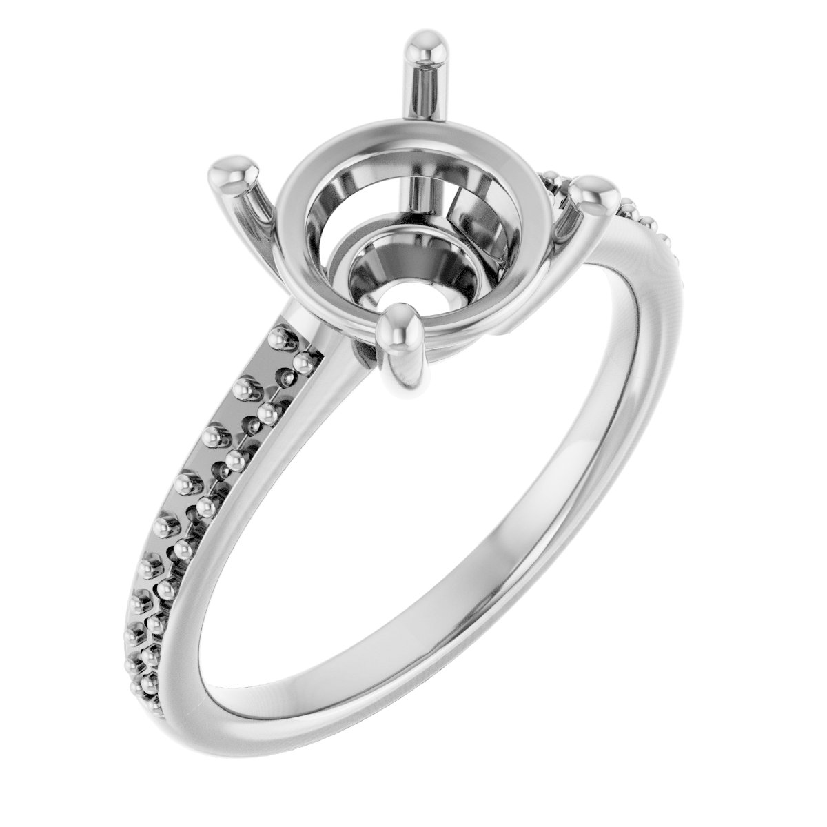 V-End Prong Engagement Ring