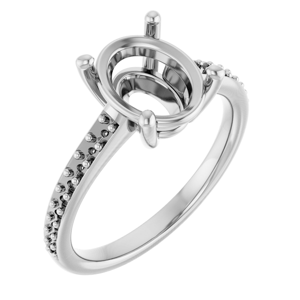 V-End Prong Engagement Ring
