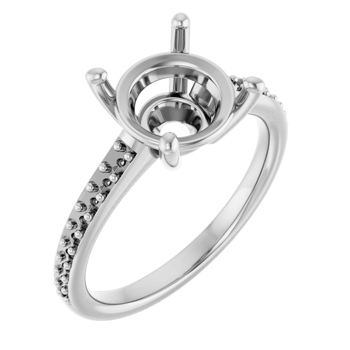 V-End Prong Engagement Ring
