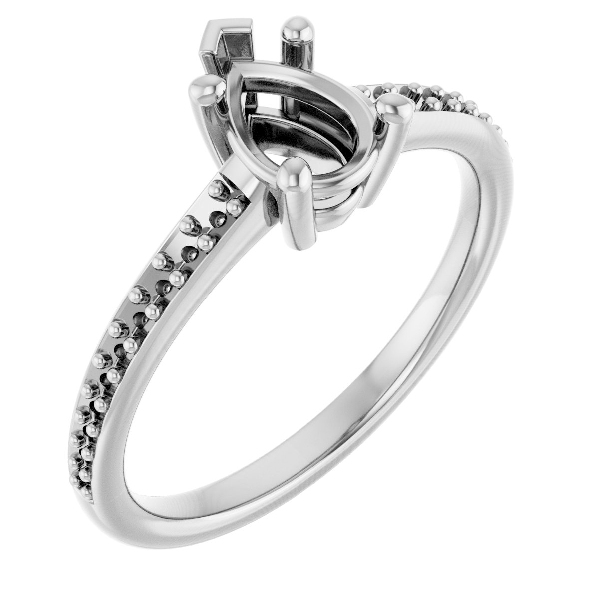 V-End Prong Engagement Ring