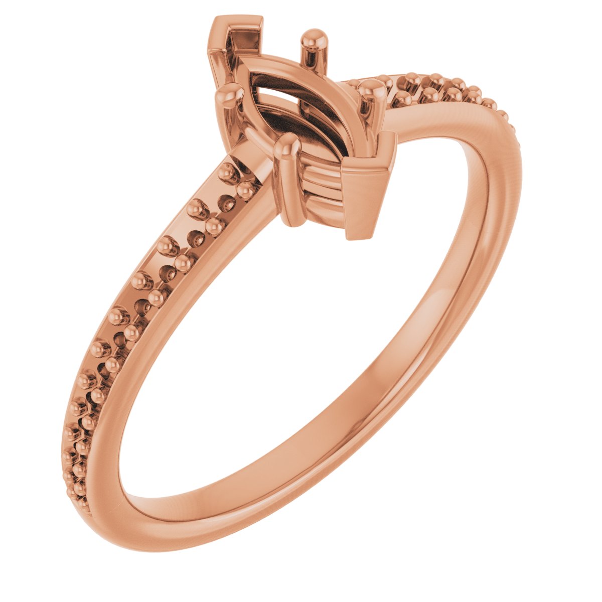 V-End Prong Engagement Ring