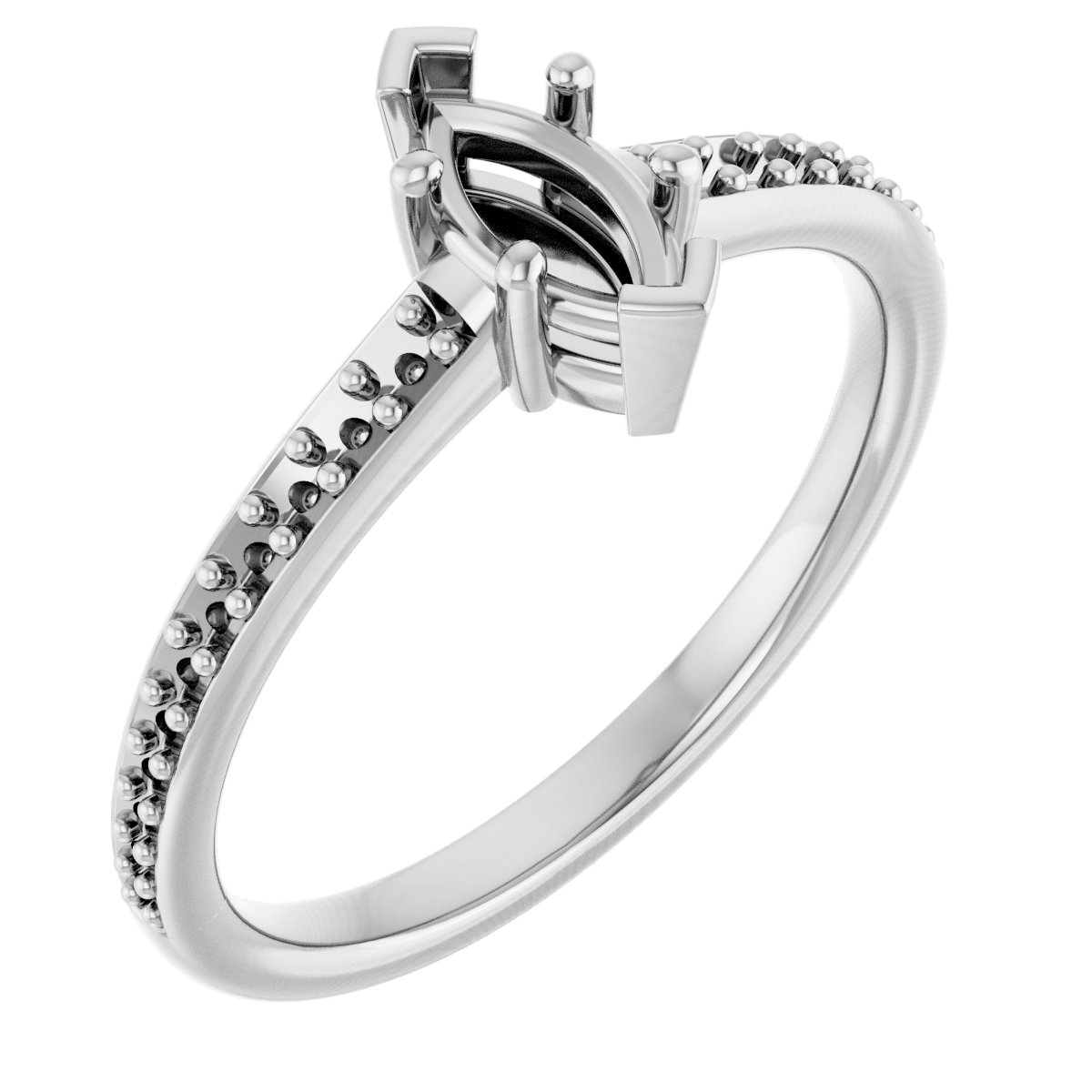V-End Prong Engagement Ring