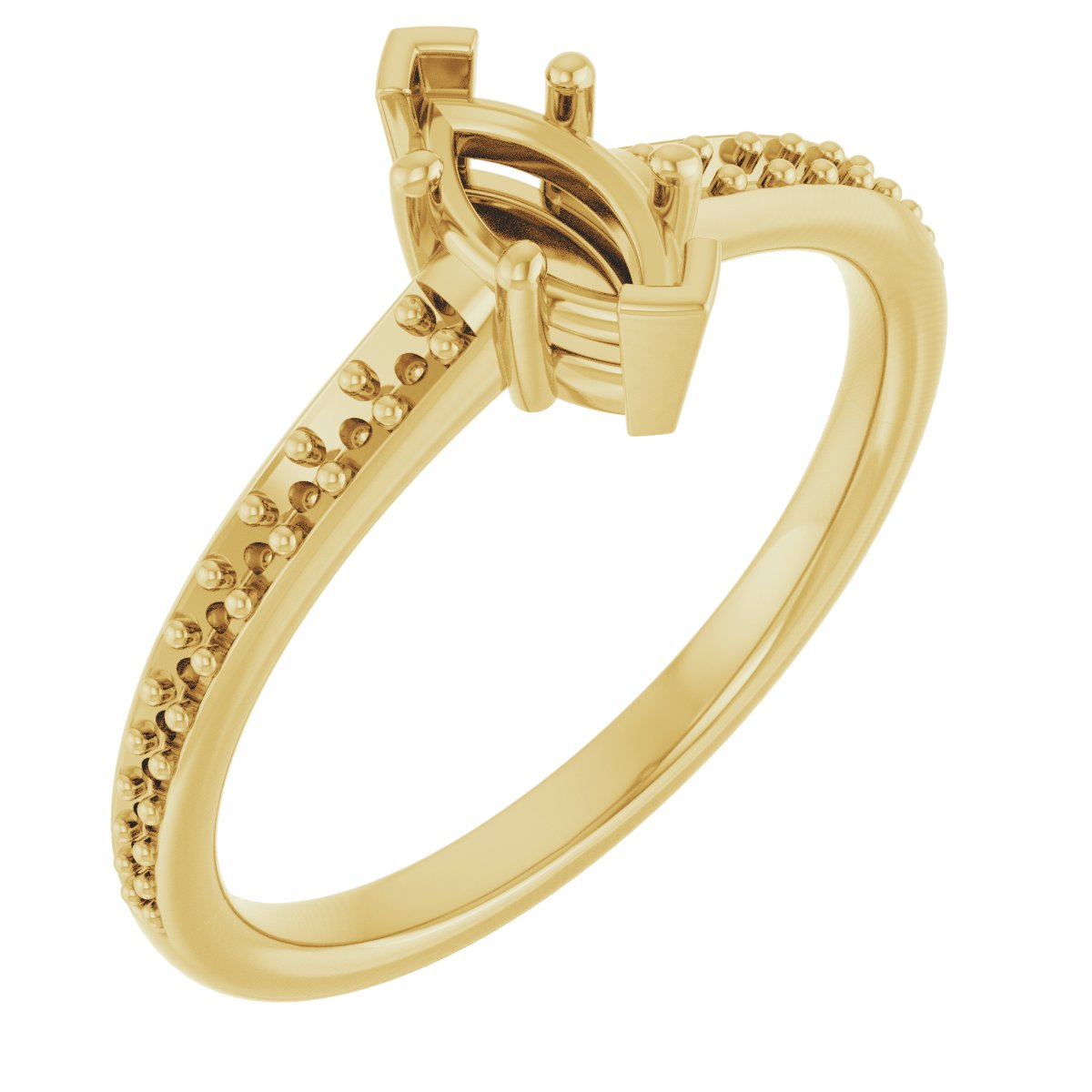 V-End Prong Engagement Ring