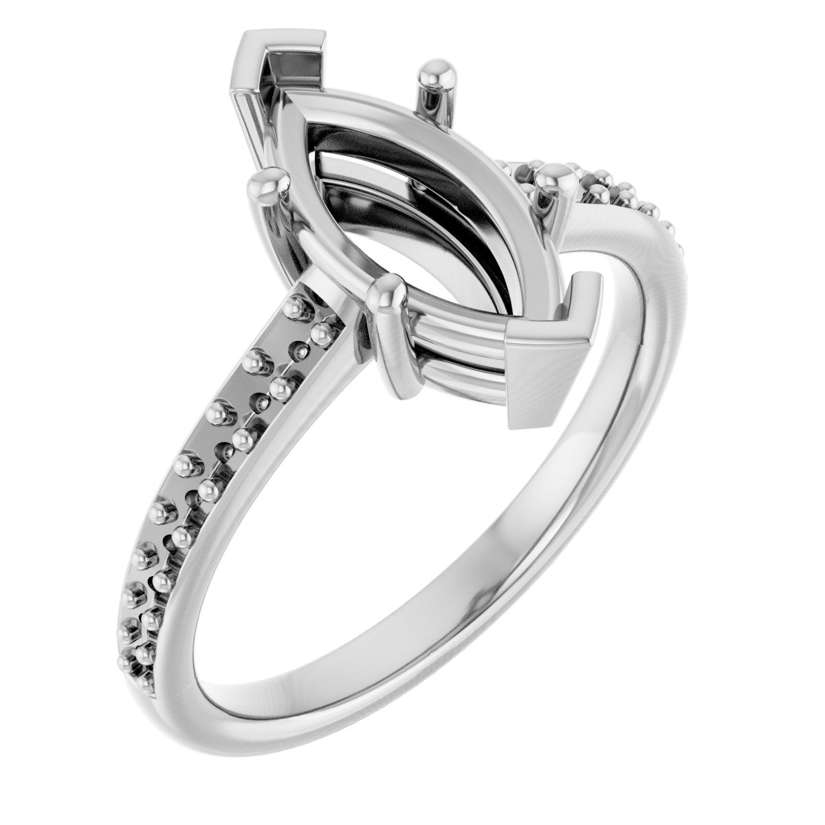 V-End Prong Engagement Ring