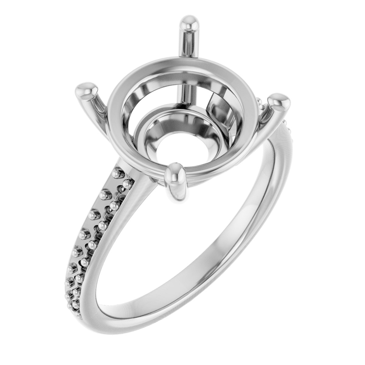 V-End Prong Engagement Ring