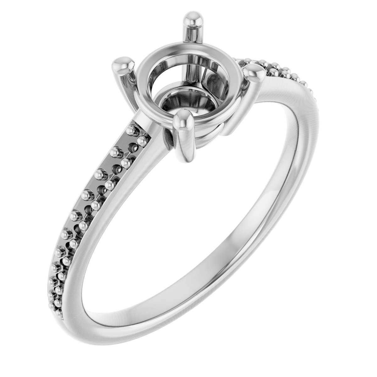 V-End Prong Engagement Ring