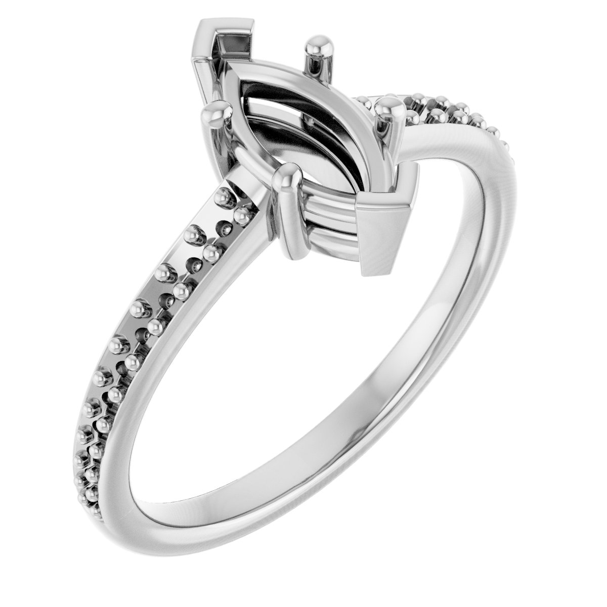 V-End Prong Engagement Ring