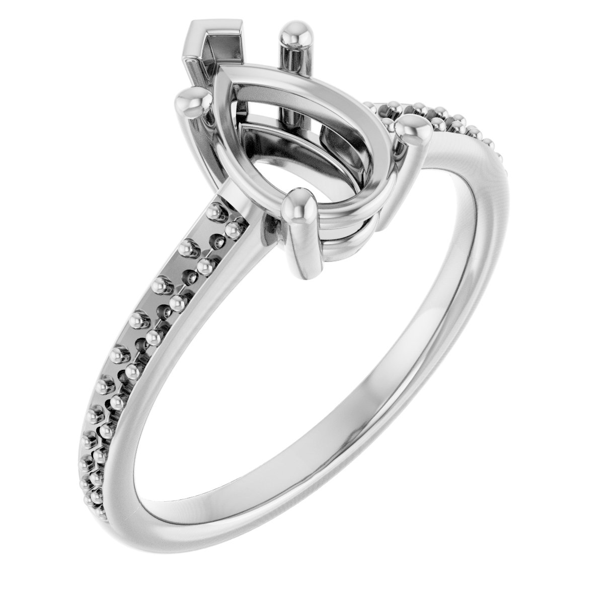 V-End Prong Engagement Ring