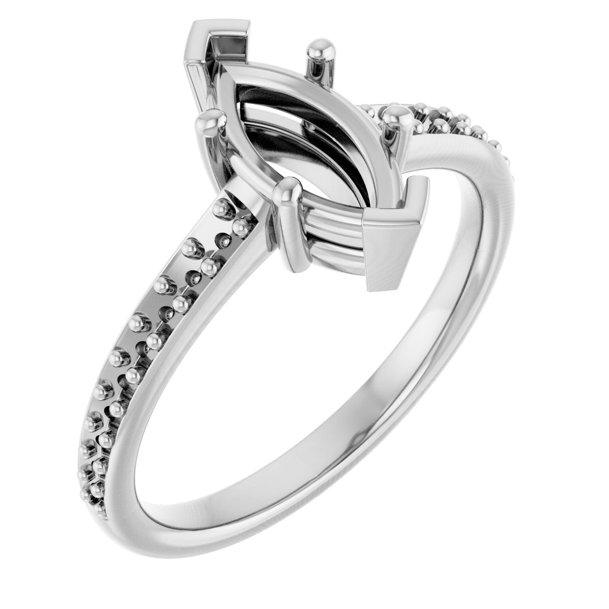 V-End Prong Engagement Ring