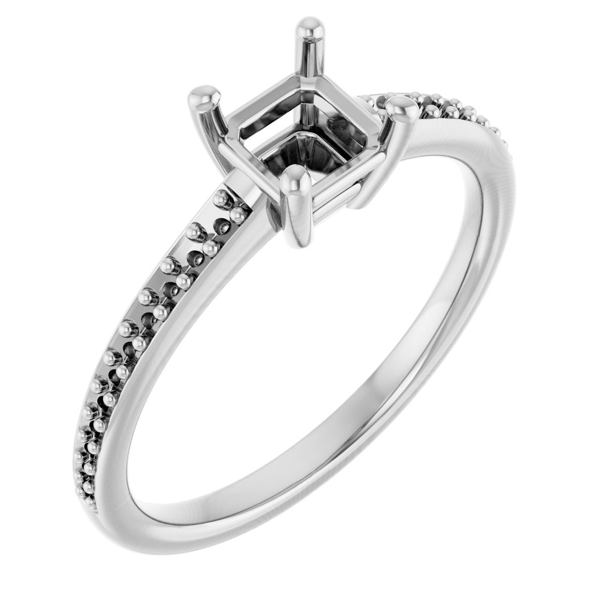 V-End Prong Engagement Ring