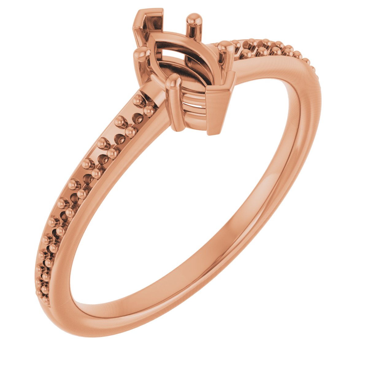 V-End Prong Engagement Ring