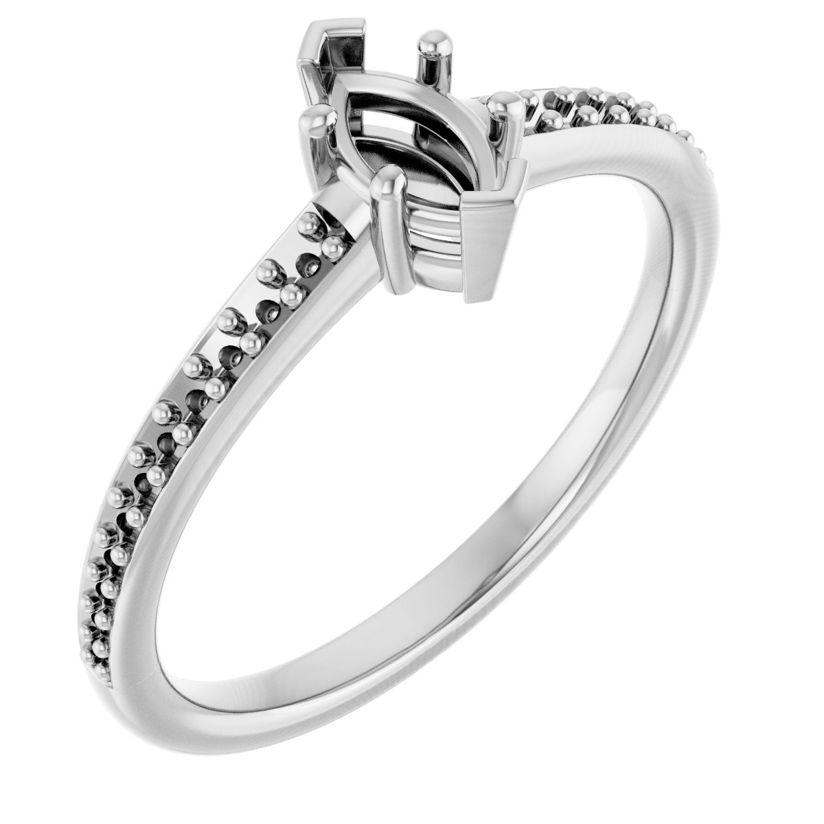 V-End Prong Engagement Ring